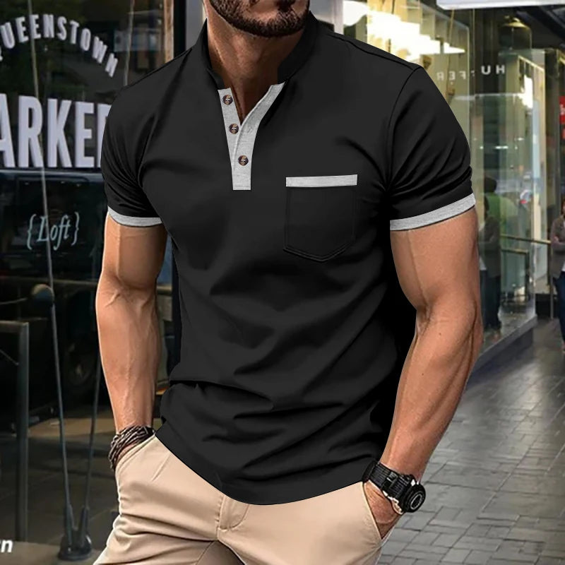 New  Summer Men Short Sleeved Polo Shirt Casual Solid Color T-shirt Men's Breathable Shirt For Men Modern Stylish Clothing S-3XL