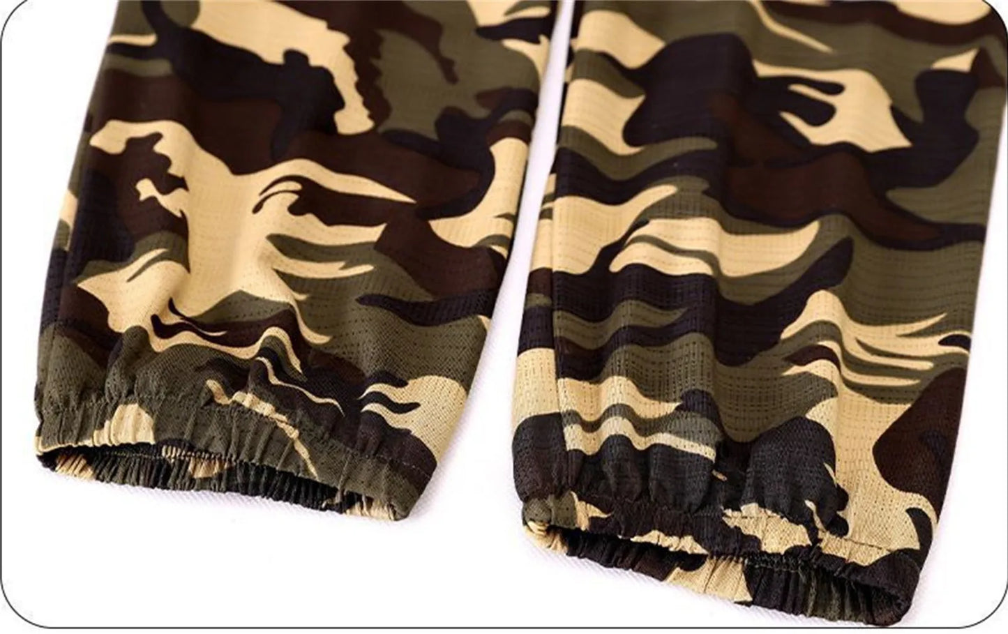 Camouflage Print Casual Outdoor Jogger Pants Hiking Elastic Waist Drawstring Trousers Men Pocket Athletic Foam Slip Pants