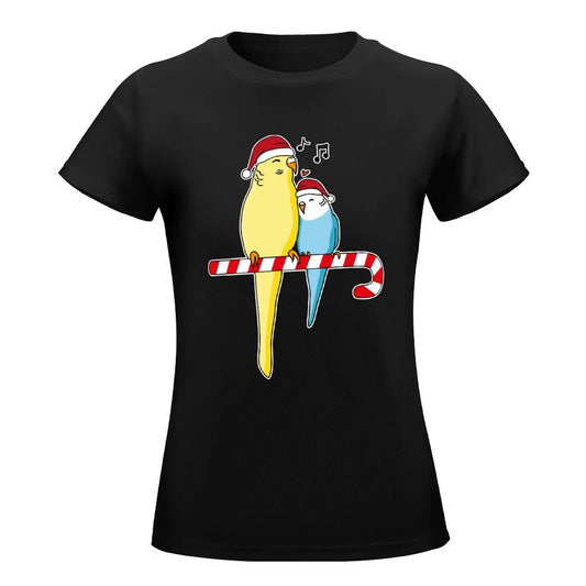 Christmas Budgie budgerigar bird parakeet gift idea T-Shirt kawaii clothes animal prinfor blanks Woman fashion