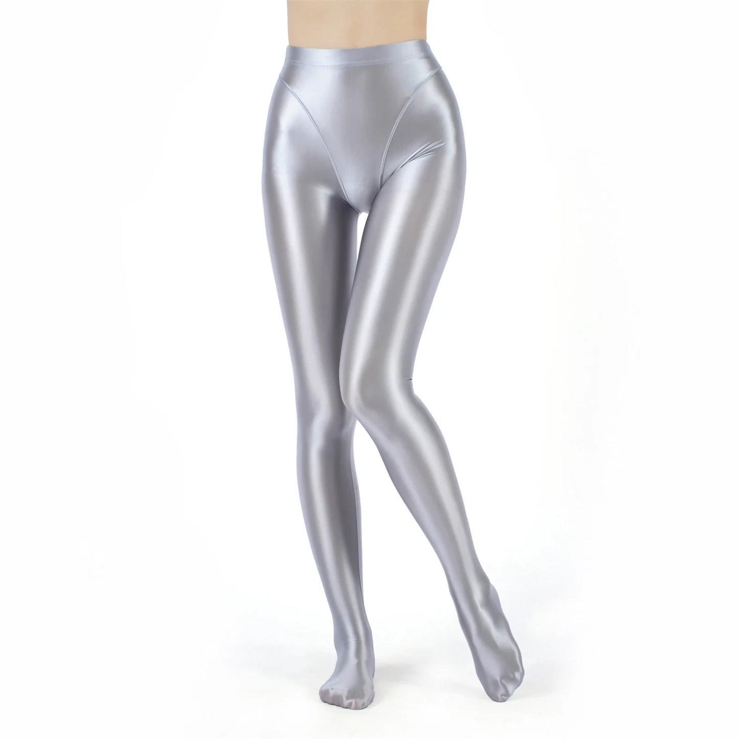 Womens Oil Shiny Tights Pants Glossy High Waist Stretchy Stockings Pantyhose Ballet Yoga Pilates Fitness Sports Workout Leggings