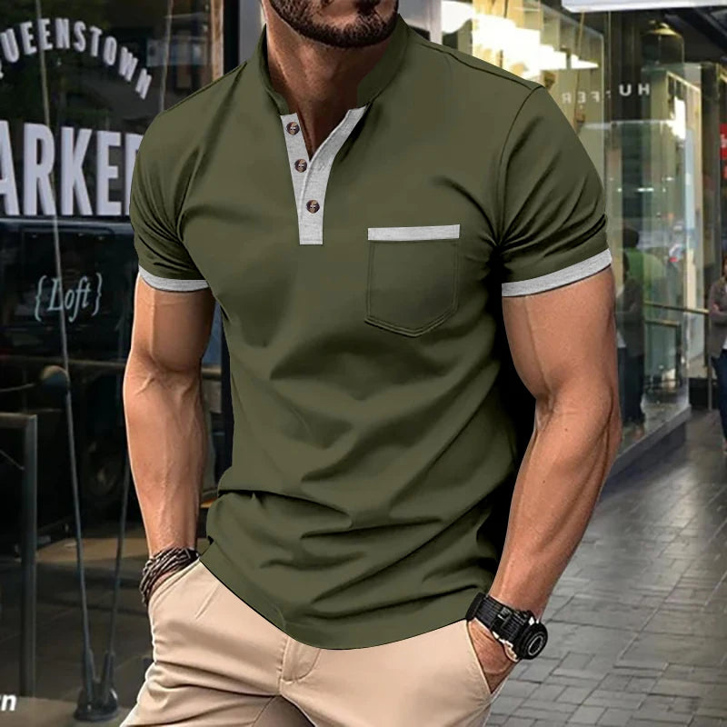 New  Summer Men Short Sleeved Polo Shirt Casual Solid Color T-shirt Men's Breathable Shirt For Men Modern Stylish Clothing S-3XL