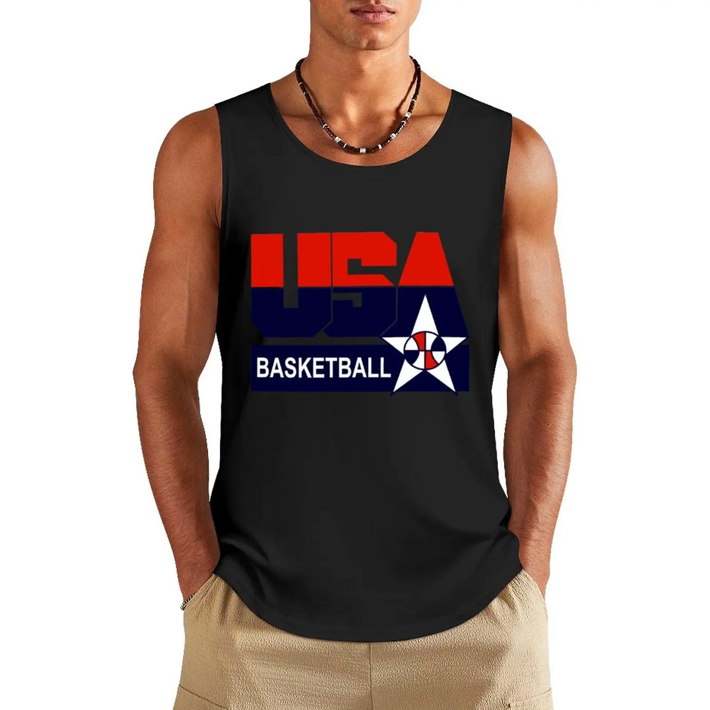 USA b a s k e t b a l l 1992 Dream Team Tank Top fitness clothing for men Men's summer clothes 2025 T-shirt Men's gym