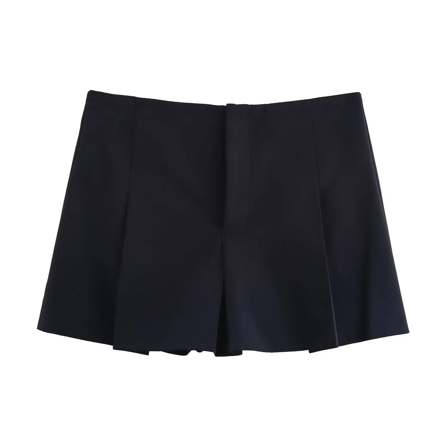 PB&ZA Women 2025 Spring New Product Fashion Lazy Wind Pressure Ruffled Skirt Pants Single Zipper Casual Shorts Mujer