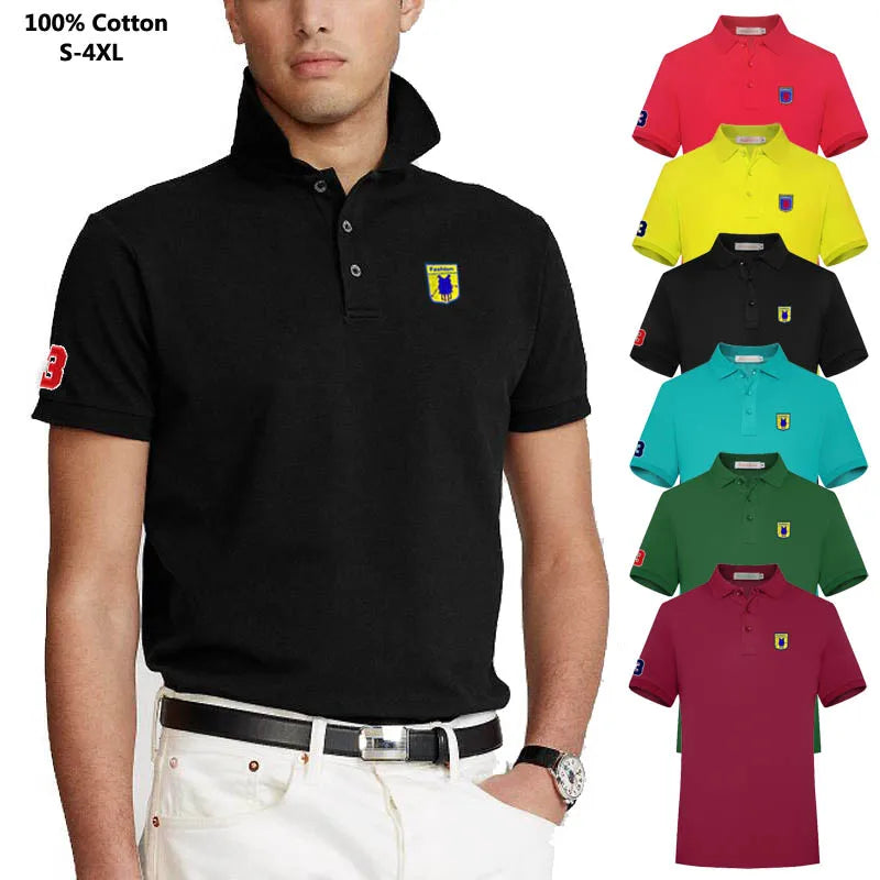 High Quality New-Design Summer 100% Cotton Mens Polo Shirts Casual Short Sleeve Polos Homme Men Clothing Male Lapel Tops S-4XL