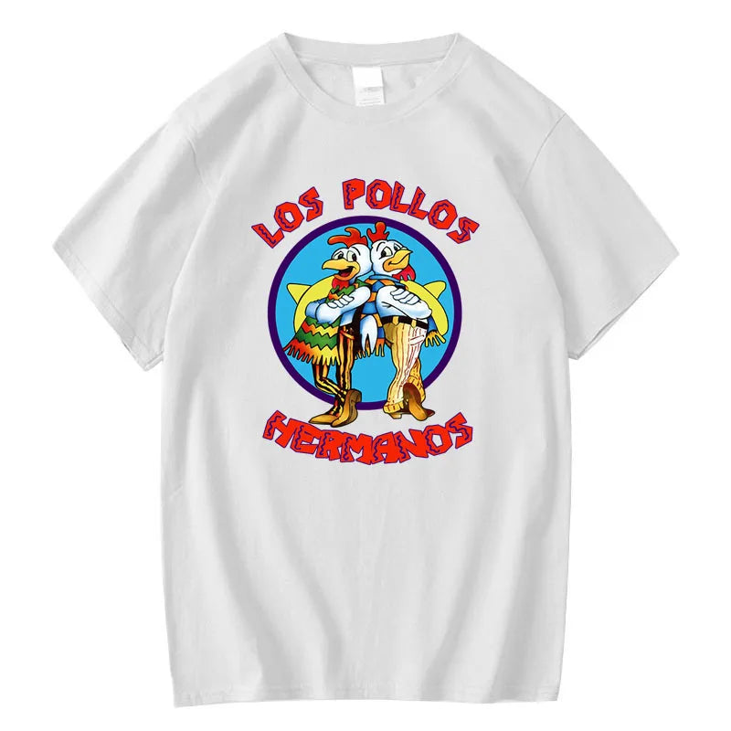 Summer Men's Short Sleeved High Quality 100% Cotton Breaking Bad LOS POLLOS Chicken Brothers Printed Casual For Men T-shirt Male