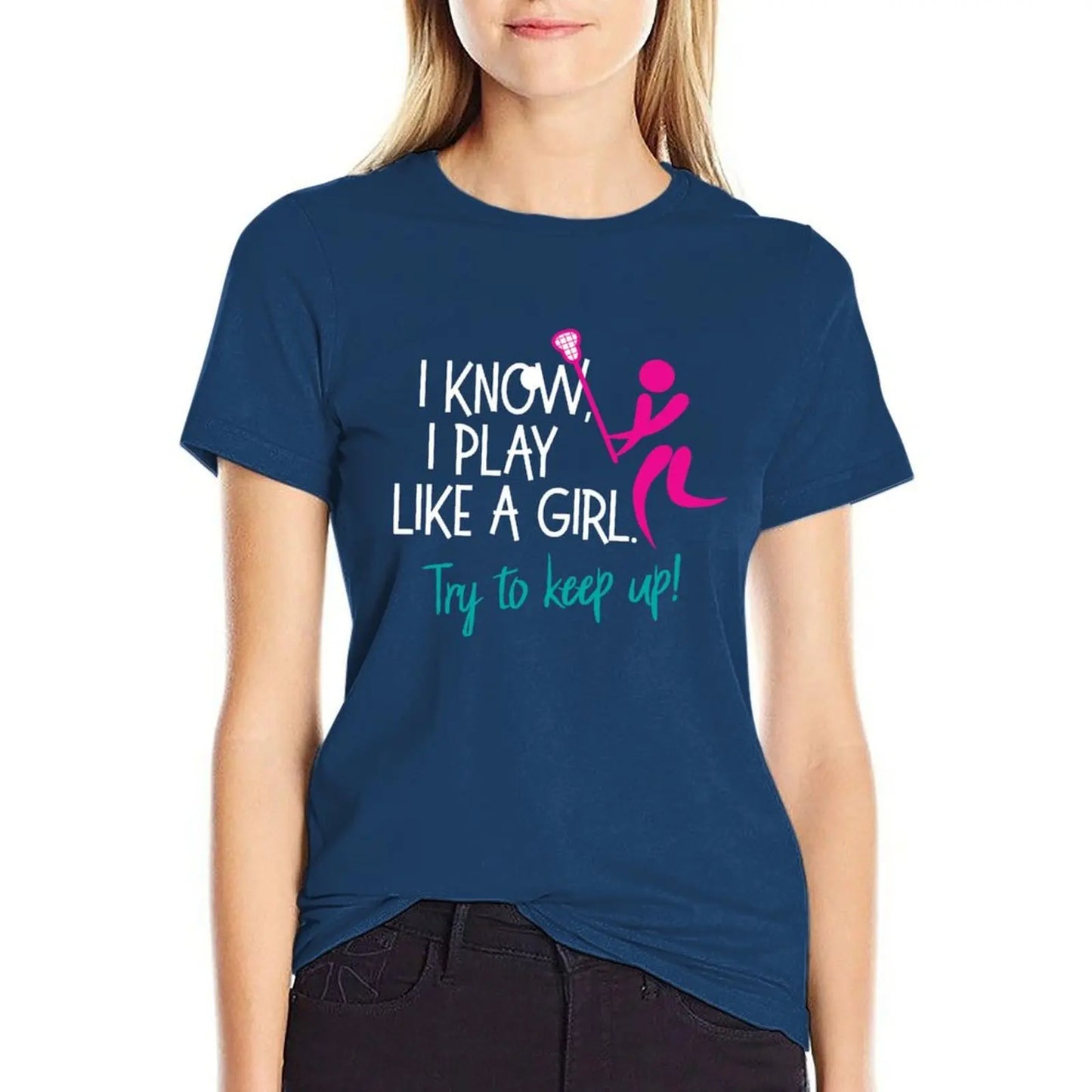 I Know I Play Like A Girl T-Shirt animal print Aesthetic clothing t-shirt dress for Women long