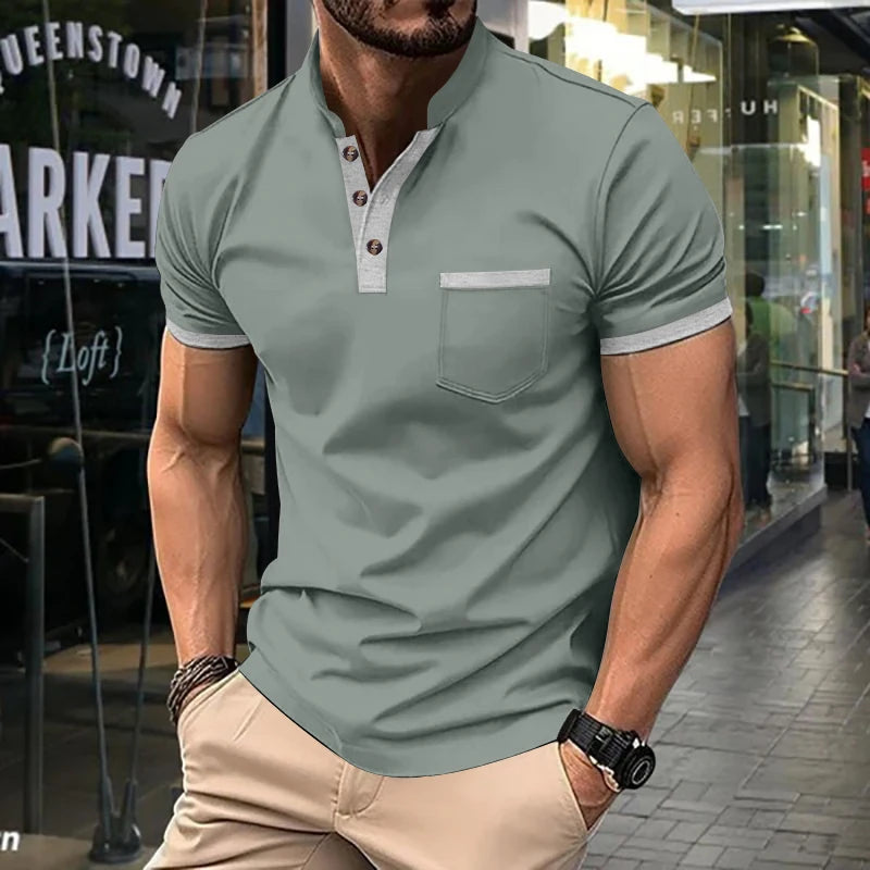 New  Summer Men Short Sleeved Polo Shirt Casual Solid Color T-shirt Men's Breathable Shirt For Men Modern Stylish Clothing S-3XL