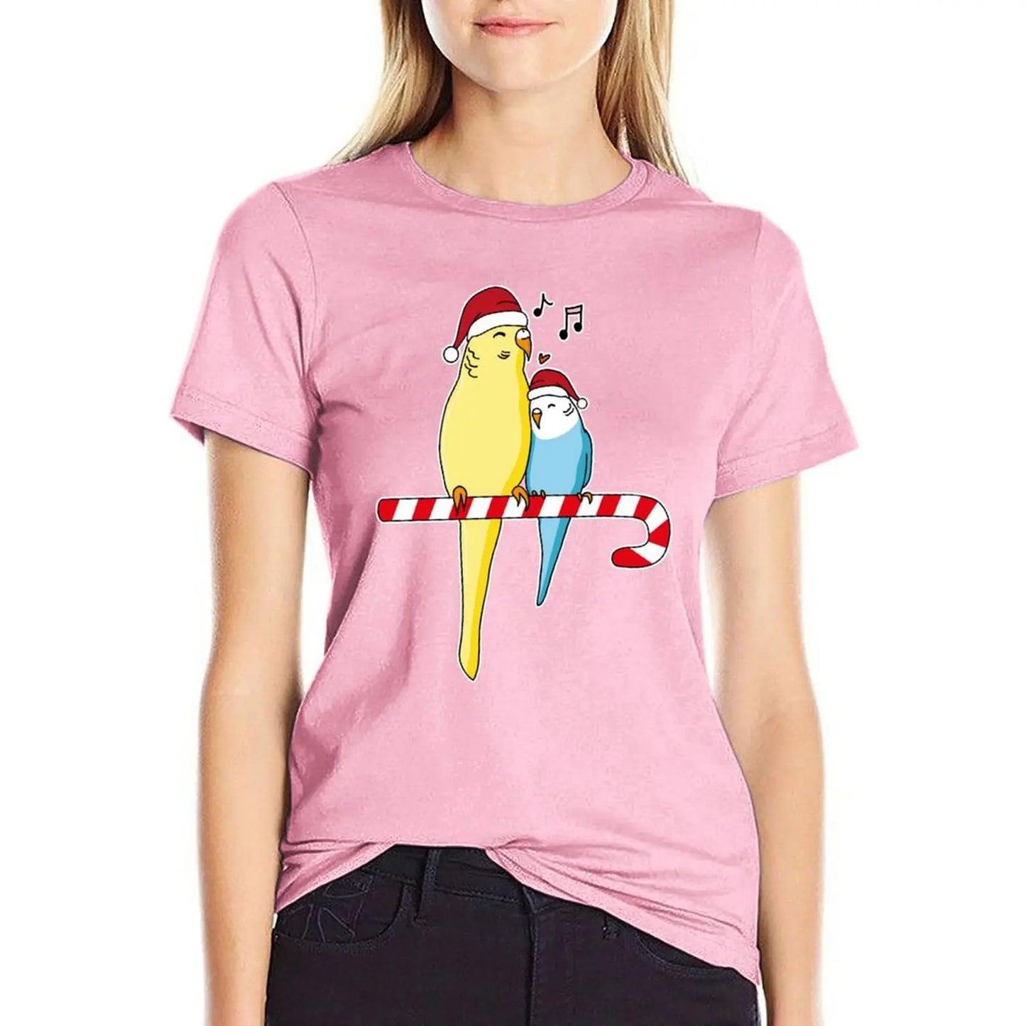 Christmas Budgie budgerigar bird parakeet gift idea T-Shirt kawaii clothes animal prinfor blanks Woman fashion