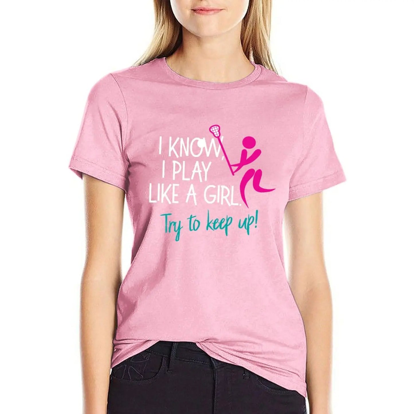 I Know I Play Like A Girl T-Shirt animal print Aesthetic clothing t-shirt dress for Women long