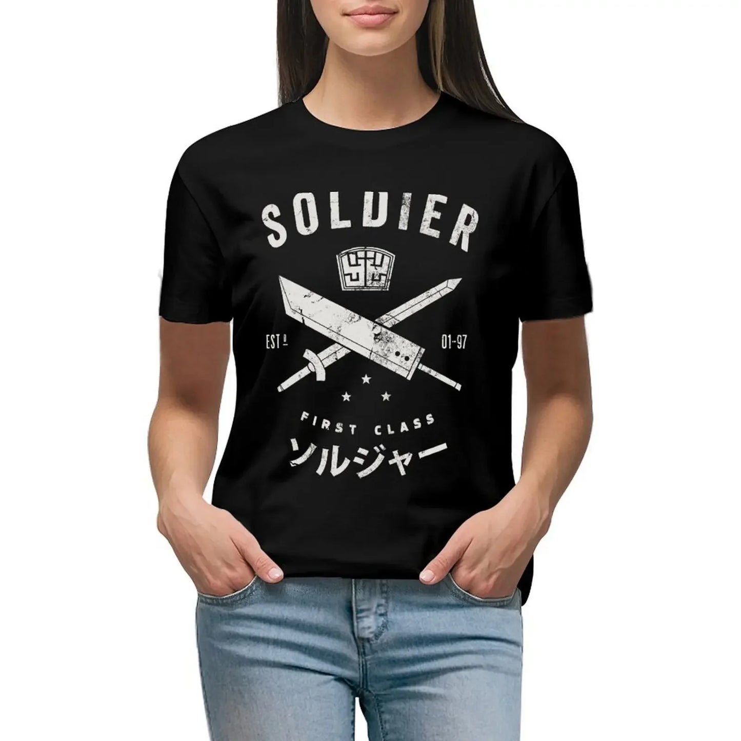 SOLDIER T-Shirt Short sleeve tee Female clothing t-shirt dress for Women graphic