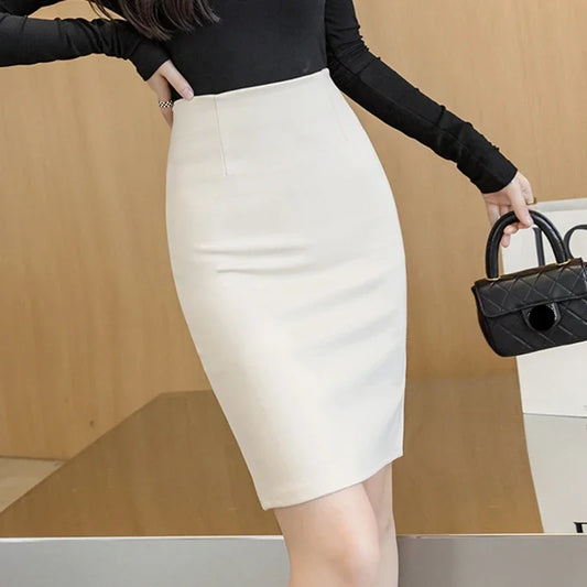 Oversized Women Office Pencil Skirts 2024 Elegant Fashion Autumn High Wiast Black Skirt Korean Style Winter Skinny Corset Skirt