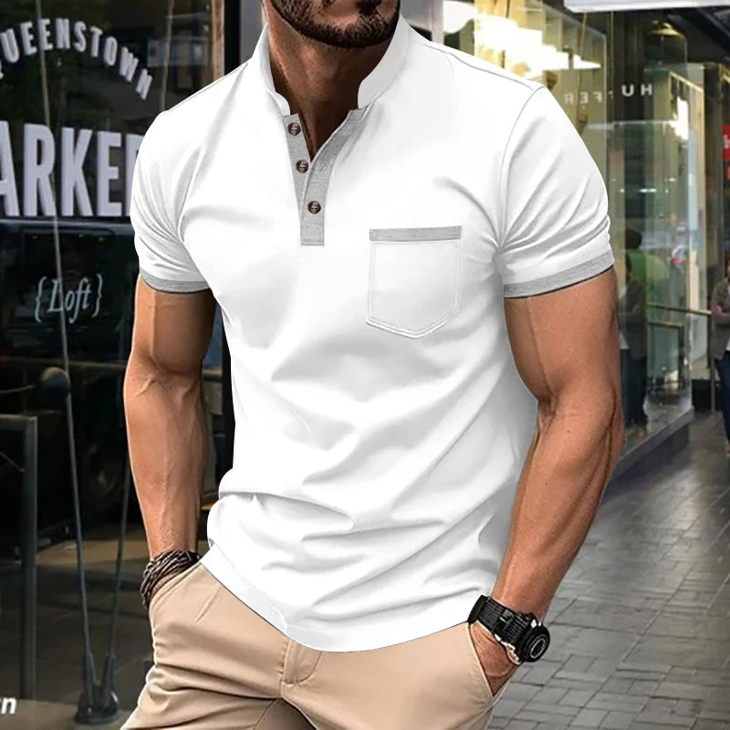 New  Summer Men Short Sleeved Polo Shirt Casual Solid Color T-shirt Men's Breathable Shirt For Men Modern Stylish Clothing S-3XL