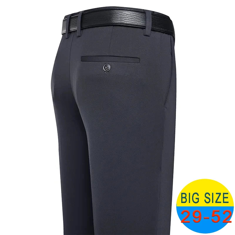 Big Size Business Casual Pants Men Black Formal Trousers Spring Summer Golf Stretch Suit Pants Office Dress Pants Classic Navy