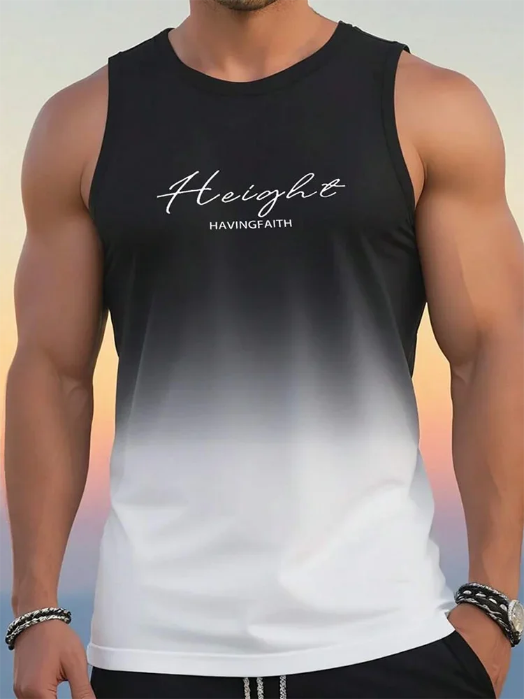 New urban street summer casual men's letter 3D printed sleeveless vest trendy men's fitness vest tops men's sleeveless T-shirt